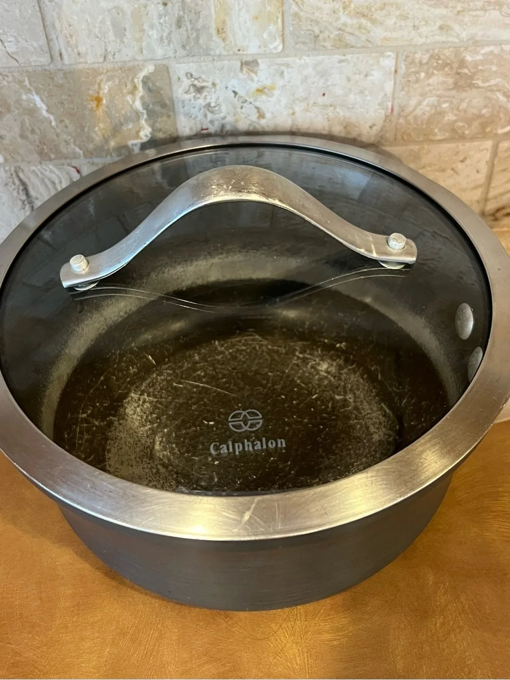 Calphalon Gray Nonstick Saucepan with Glass Lid and Stainless Handle, 2.5 Quart